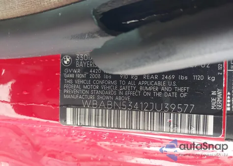 2002 BMW 330Ci from USA, damaged, VIN WBABN53412JU39577